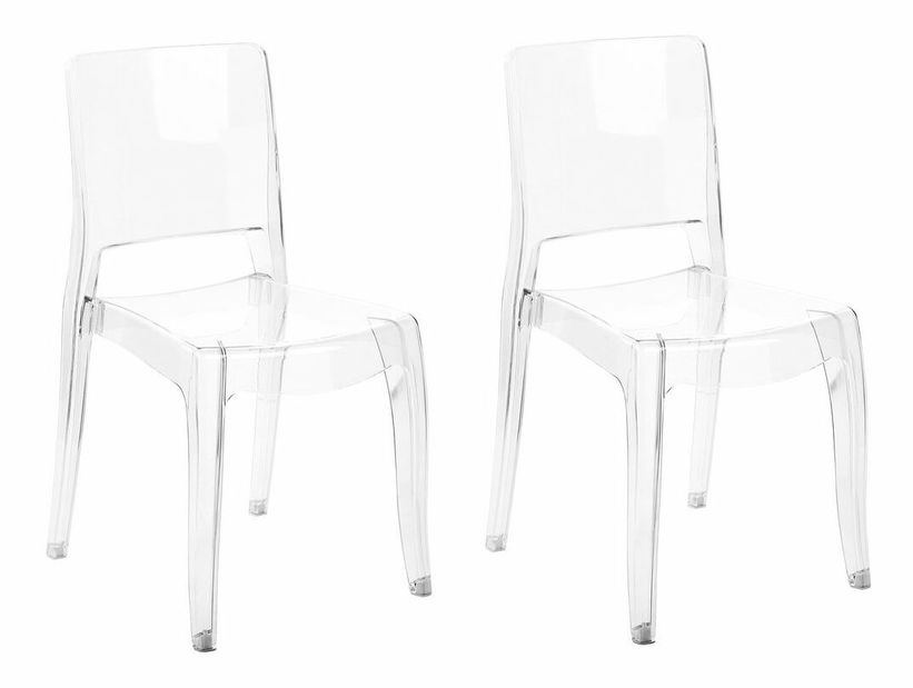 Set 2 ks jedálenských stoličiek Werdebra (priehľadná) 