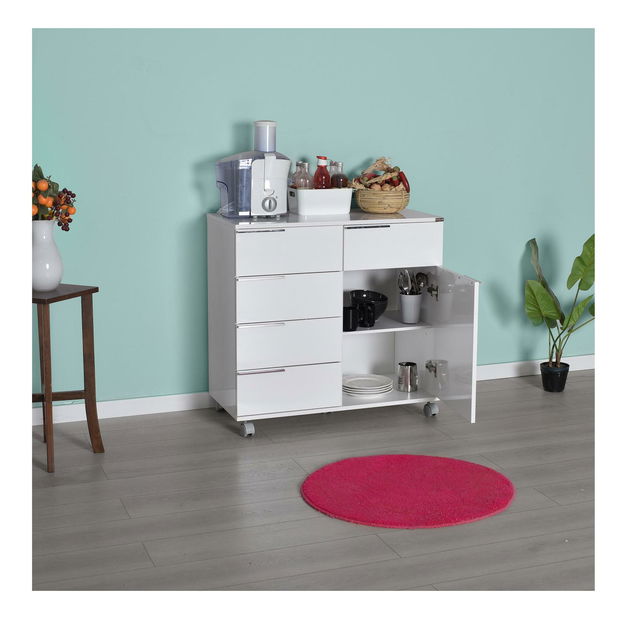 Comodă cu roți Aderyn 2 (alb)