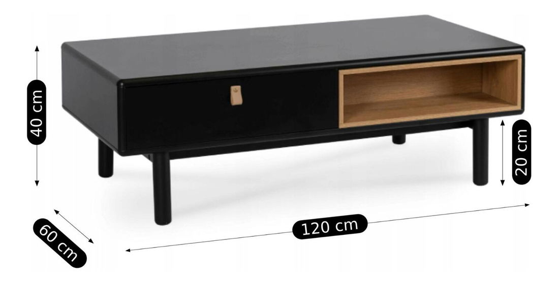 Konferenčný stolík Abajo (čierna) 