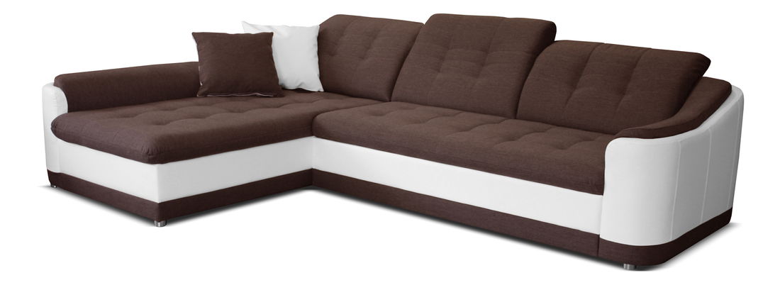 Rohová sedačka Bray L L+2F (hnedá + biela) (L)