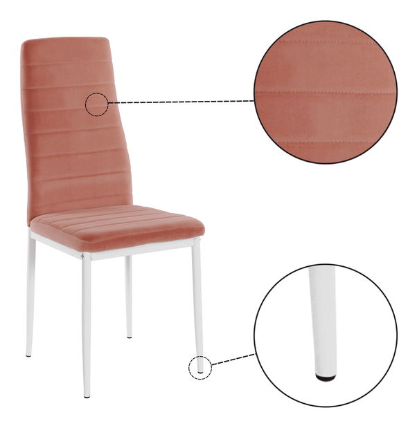 Set 2 kom. blagovaonskih stolica Antigone NEW (boja lososa + bijela) *outlet moguća oštećenja