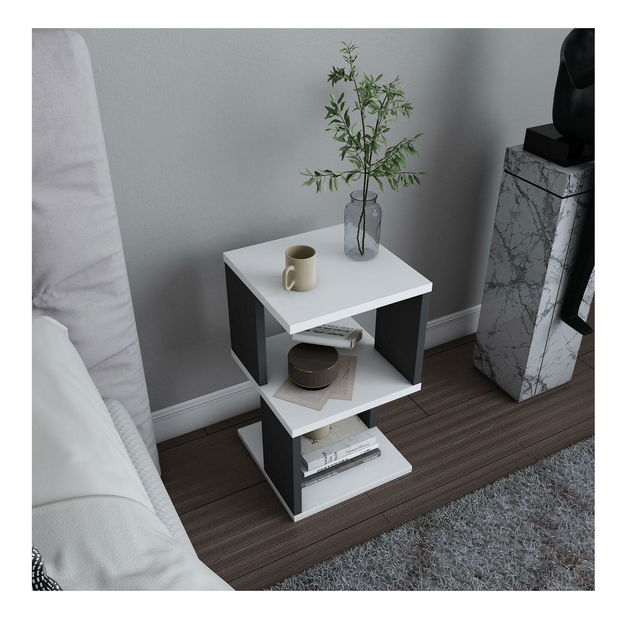 Noćni stolić Caramello (bijela + antracit)