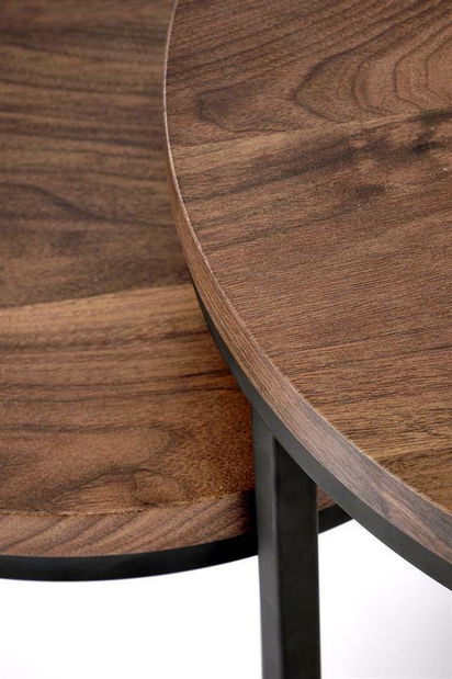 Set 2 kom. stolića za kavu Owen (orah+ crna)