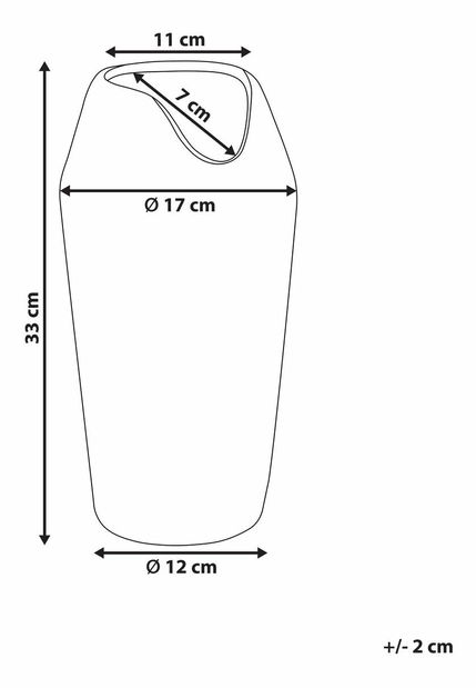 Vază AZEMMOUR 33 cm (sticlă laminat) (negru)