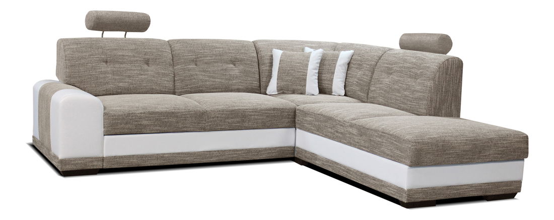 Rohová sedačka Bella II 2F+L (béžová + biela) (P)