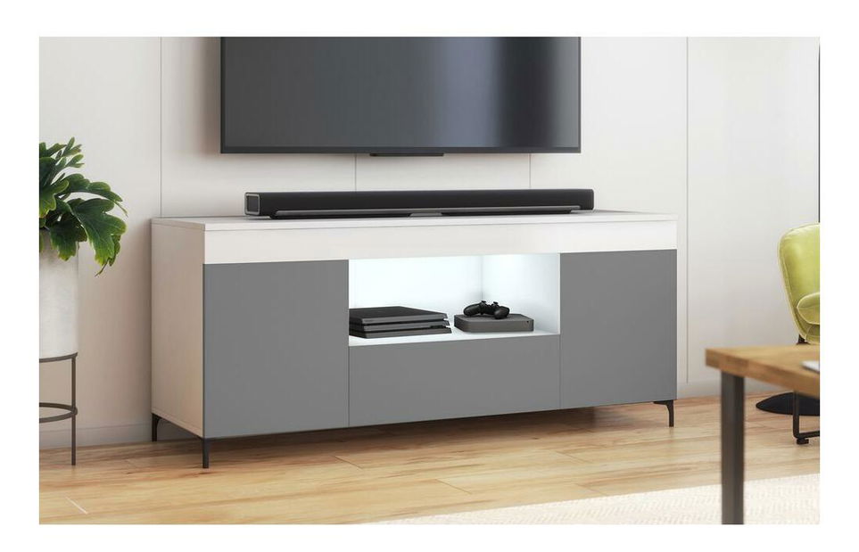 TV skrinka/stolík Giuseppo (sivá + biela)