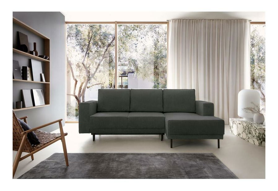 Sarokkanapé Rodriguez mini (J) (szürke + fekete) 