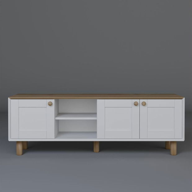 TV skrinka Bohema (dub záhradný + biela)