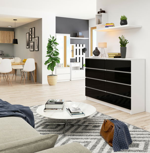 Komód Keanu III (fényes fekete)