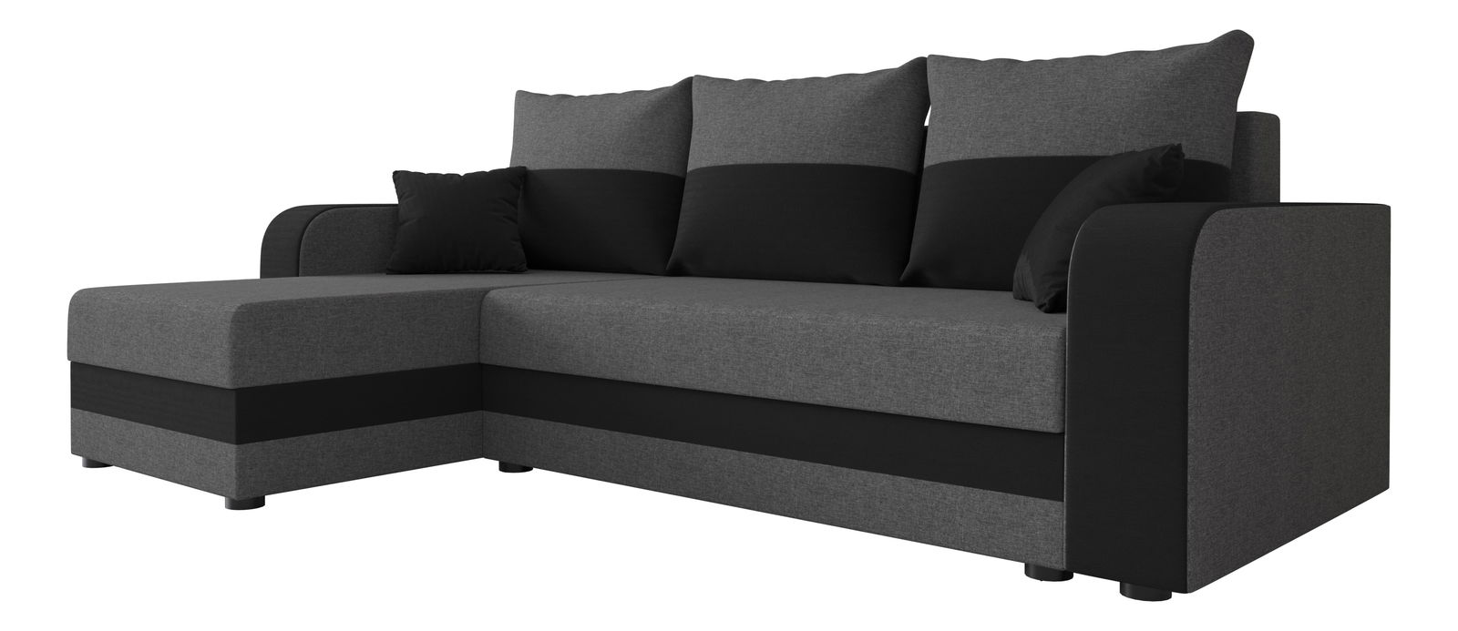 Sarok ülőgarnitúra Harmony L Bis (szürke + fekete) (B)