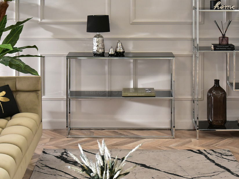 Konzolasztal Bella Kons Bis (fekete márvány + króm)