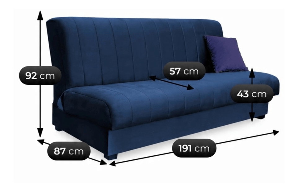 Set 2 canapele Stigma (albstru închis) 