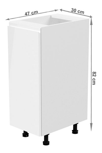 Alsó konyhaszekrény D30 Aurellia (fehér + fényes fehér) (B)