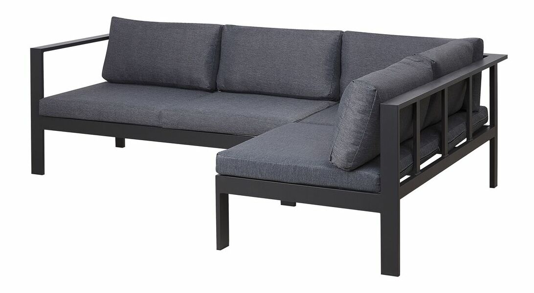 Záhradná sedacia súprava MESSE (čierna) (pre 5 osôb)