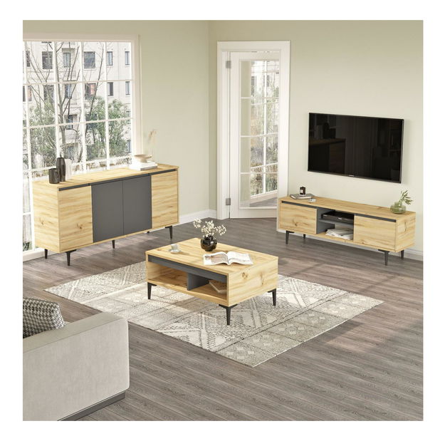 Set za dnevni boravak Arvoiden (hrast + antracit)