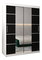 Šatníková skriňa 150 cm Verika 4 150 (biela + čierna)