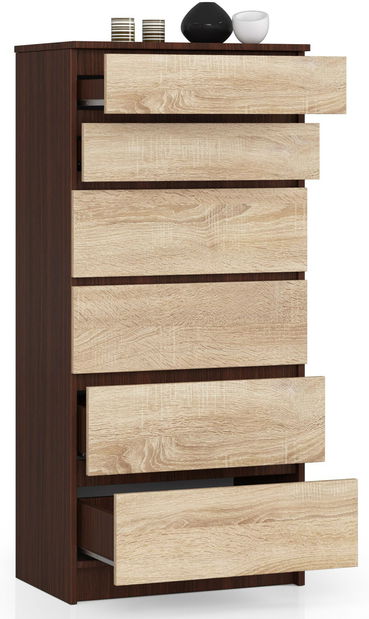 Comodă Kalista III (wenge + stejar sonoma)