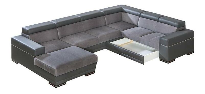 Rohová sedačka U Pyrus 4 (sivá + čierna) (L)