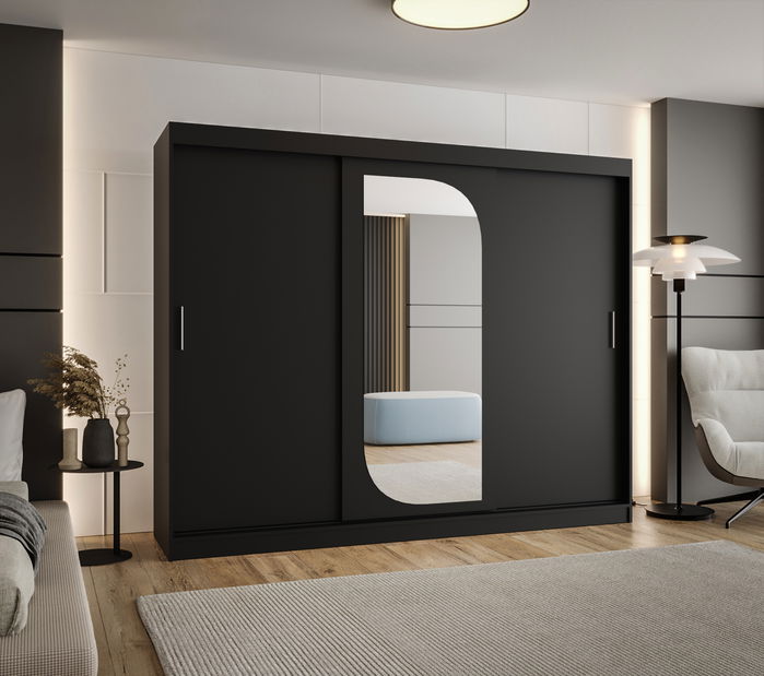 Ruhásszekrény 250 cm Lulu (fekete)