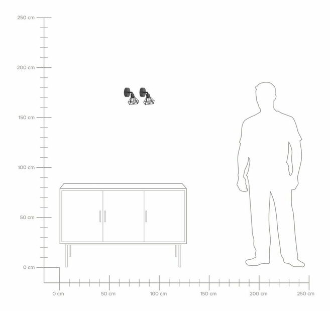 Fali lámpa szett (2 db.) Erick (fekete)