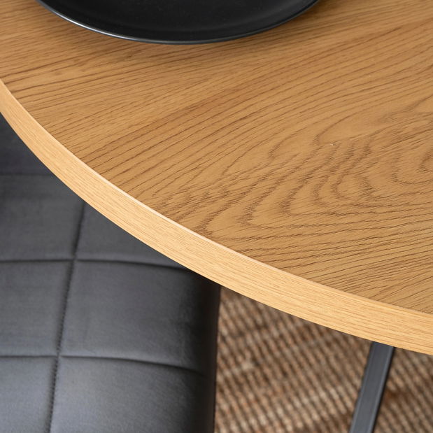 Széthúzható étkezőasztal Localizado (arany tölgy + fekete) (4-6 fő részére)