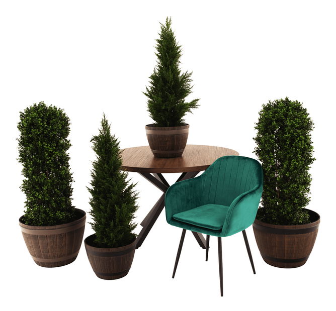 Plastový kvetináč Montreal Typ 1 (hnedý + vzor drevo)