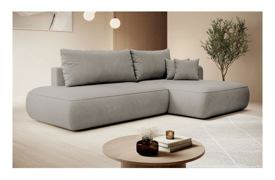 Kutna garnitura Fergie (D) (sivo-bež + crna)