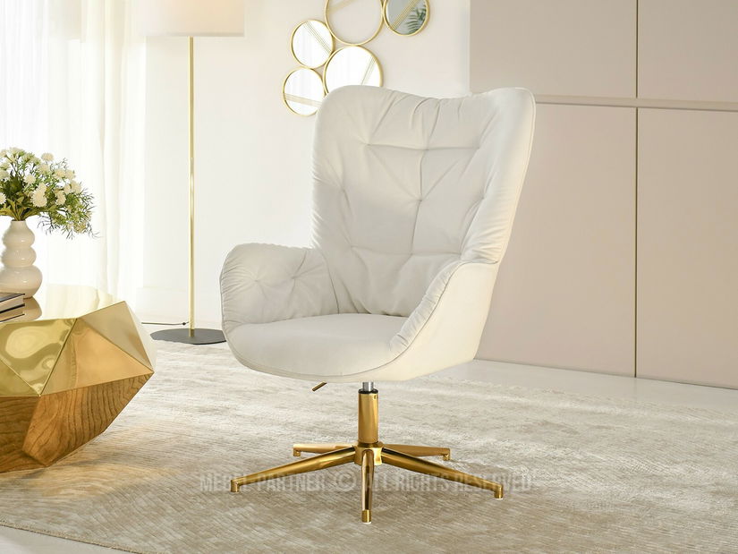 Fotoliu relax Merindana (crem + auriu)