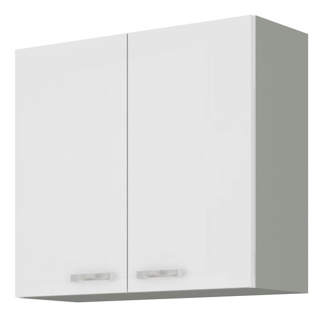 Dulap superior de bucătărie Brunea 80 G-72 2F (gri + alb lucios)