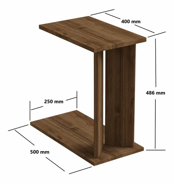 Príručný stolík Luninadis (orech)