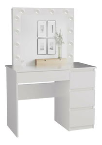 Toaletný stolík Micras 2 (biela) (P) (so zrkadlom) (s LED osvetlením)