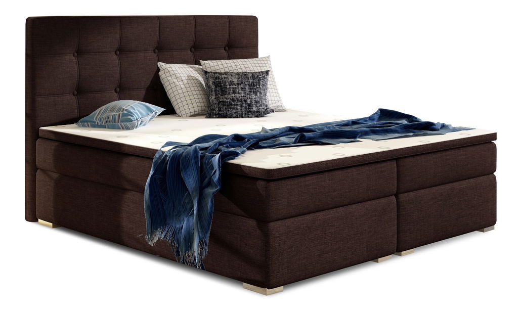 Bračni krevet Boxspring 140 cm Irma 01 (tamnosmeđa)