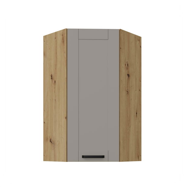 Felső sarok konyhaszekrény Lucid 60x60 GN-108 1F (45° (korpus: artisan tölgy + front: mdf agyagszürke)