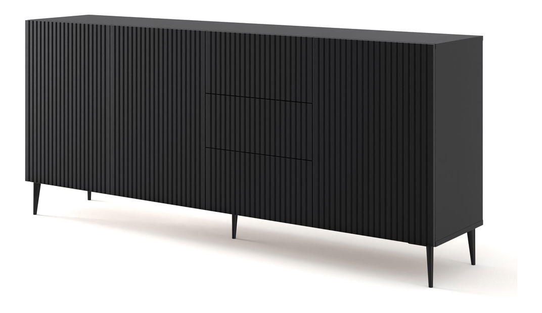 Komoda Rawy 3D3S (crna + crna)