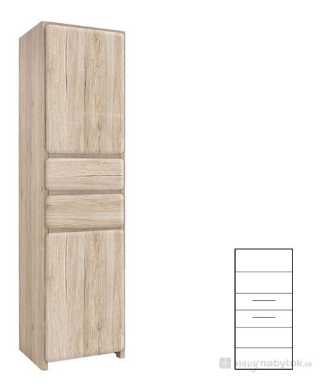 Policová skriňa BRW Possi REG2D2S/20/5