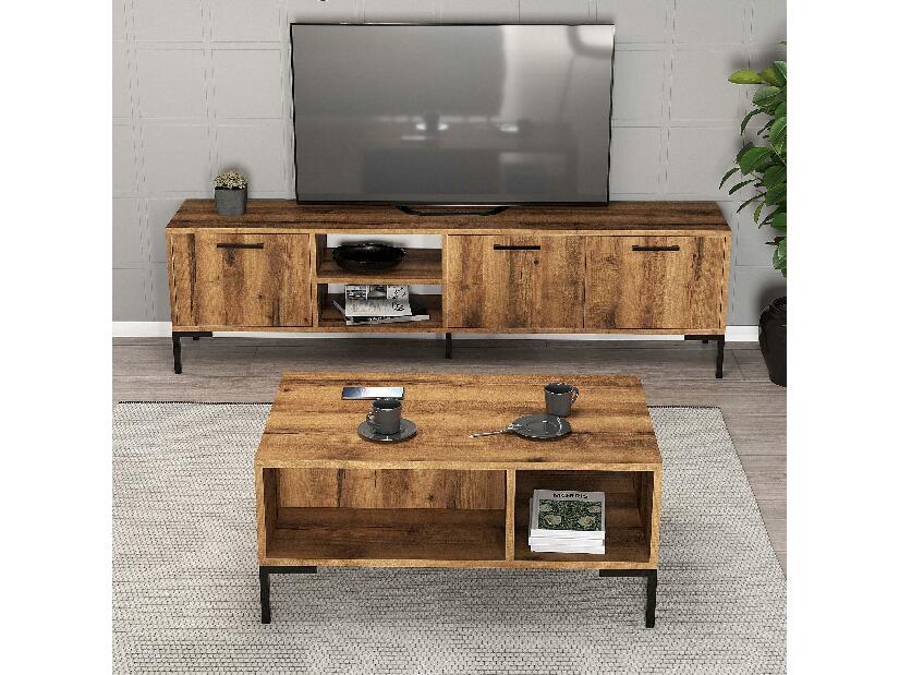 Set mobilier pentru living Povipi 2 (Nuc) 