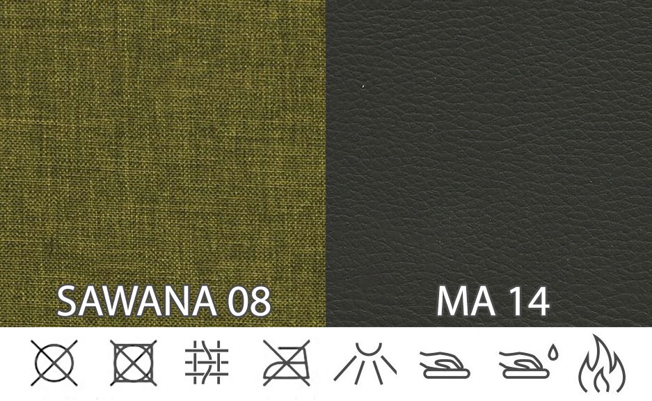 Rohová sedačka U Marlon (zelená + čierna) (P)