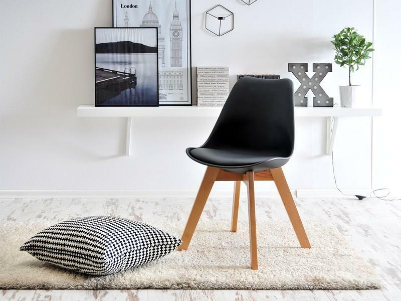 Stolica Large Wood (crna + bukva)