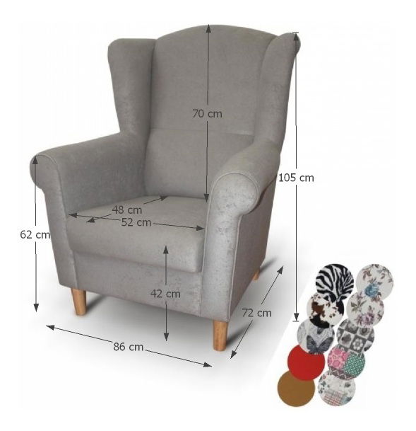 Fotoliu cu urechi Charlie gri