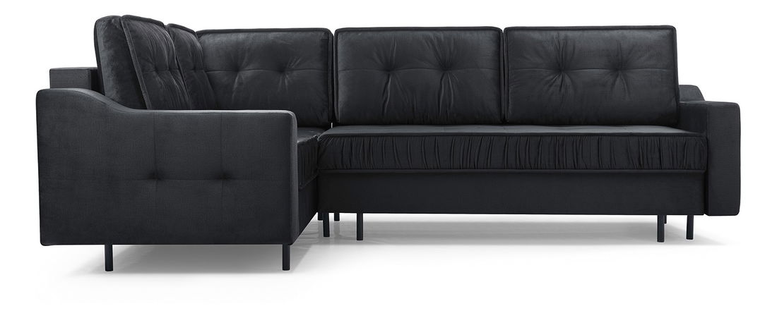 Sarokkanapé Aisha (fekete) (B)