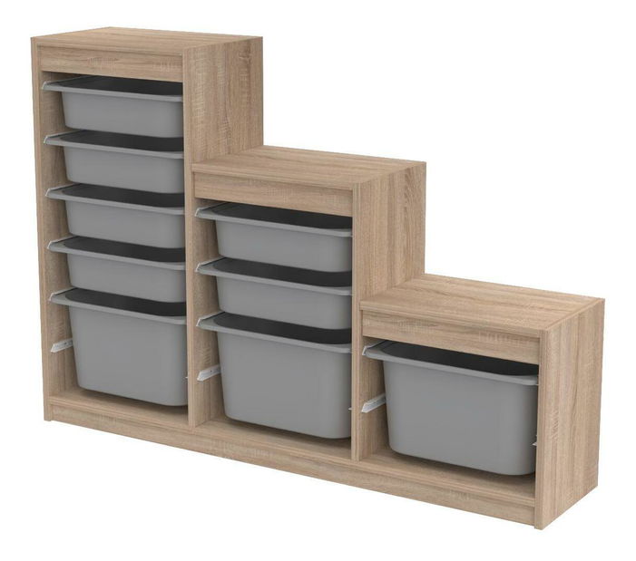 Organizator za igračke Dremonka 9 (hrast sonoma + siva)