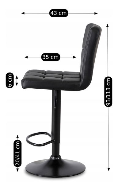 Barska stolica Normativa (crna ekokoža) 