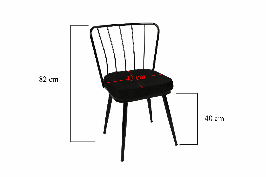 Set 2 stoličiek Ypsilon (Čierna)