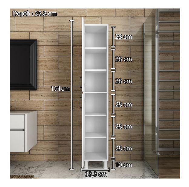 Ormar s policama Mitevu 4 (bijela)