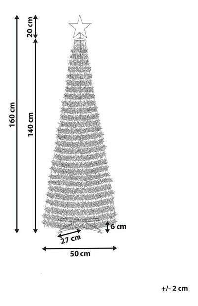 Karácsonyfa 160 cm Sadachbia (zöld) (világítással)