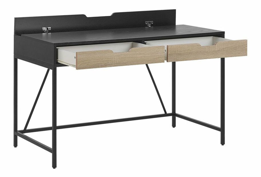 PC stolík JANDARA (svetlé drevo + čierna)