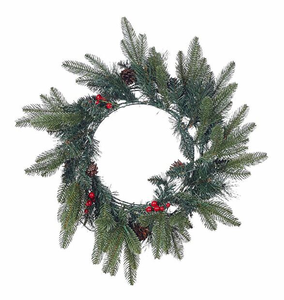 Coroană pentru ușă ø 50 cm Whitney (verde) (cu iluminat)