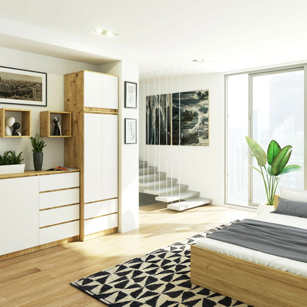 Felépítmény a szekrényhez Desairado (artisan tölgy + fehér)