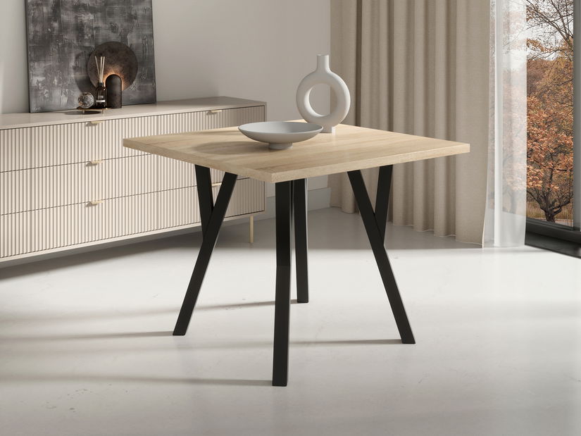 Jedálenský stôl Raviel83 (dub sonoma + čierna)