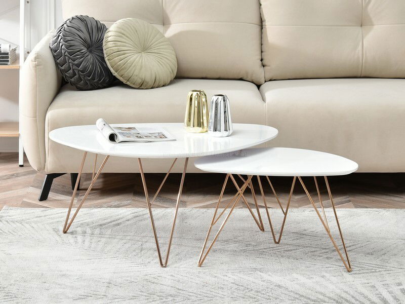 Măsuță de cafea Rave Zest Xl (alb + cupru)